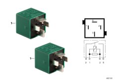 Relay, NO contact, pine green