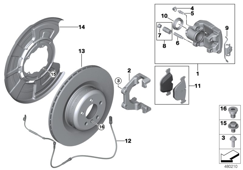 M Performance rear wheel brake - repl.