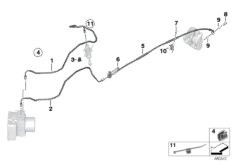 Brake line, Integral ABS, rear