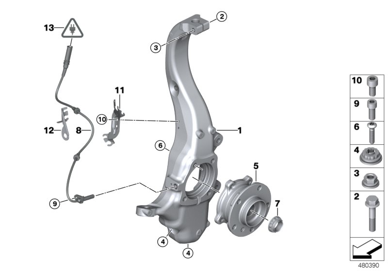 Carrier / wheel bearing, front