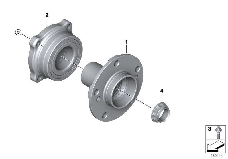 Side shaft/wheel bearings