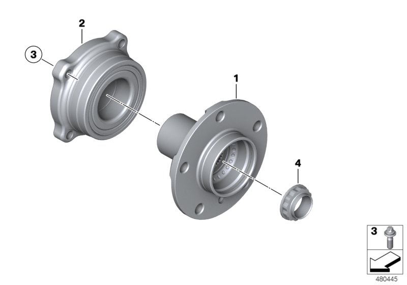 Side shaft/wheel bearings