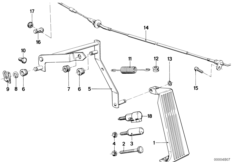 Accelerator pedal/bowden cable