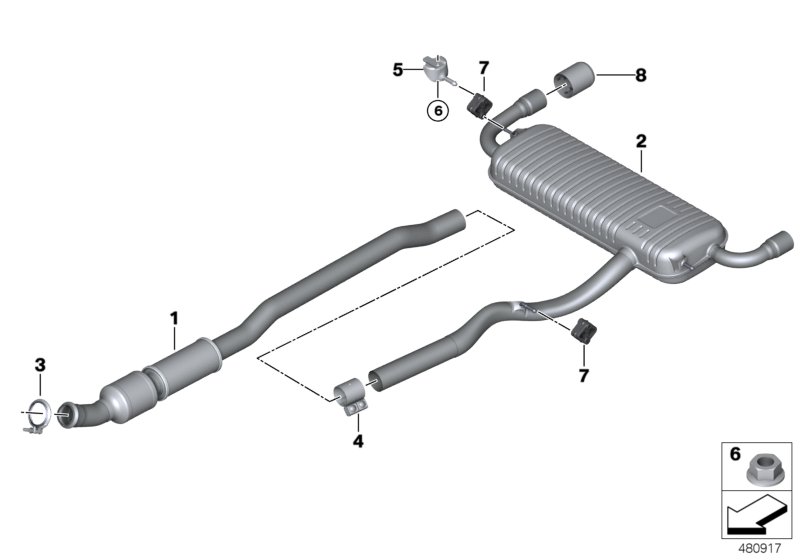 Avgassystem bak