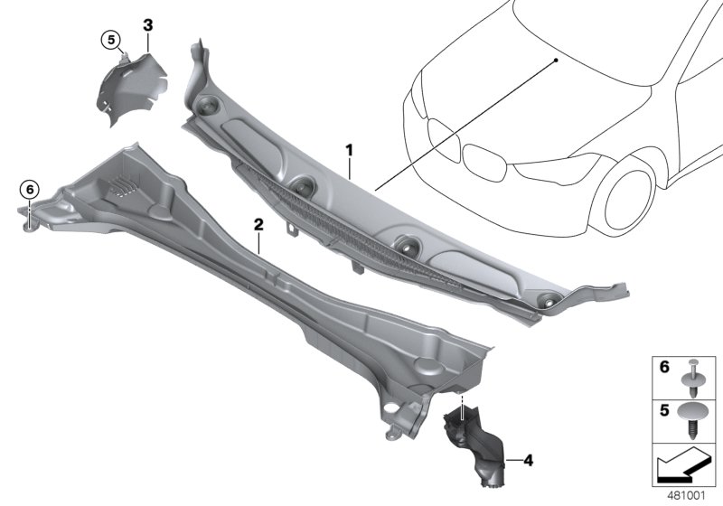 Trim panel, cowl panel, exterior