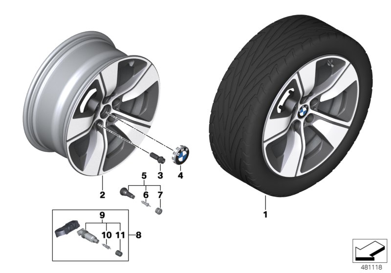 BMW ruota l.legg.razza a stella 661-18"