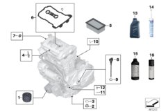 Service, engine oil / inspection