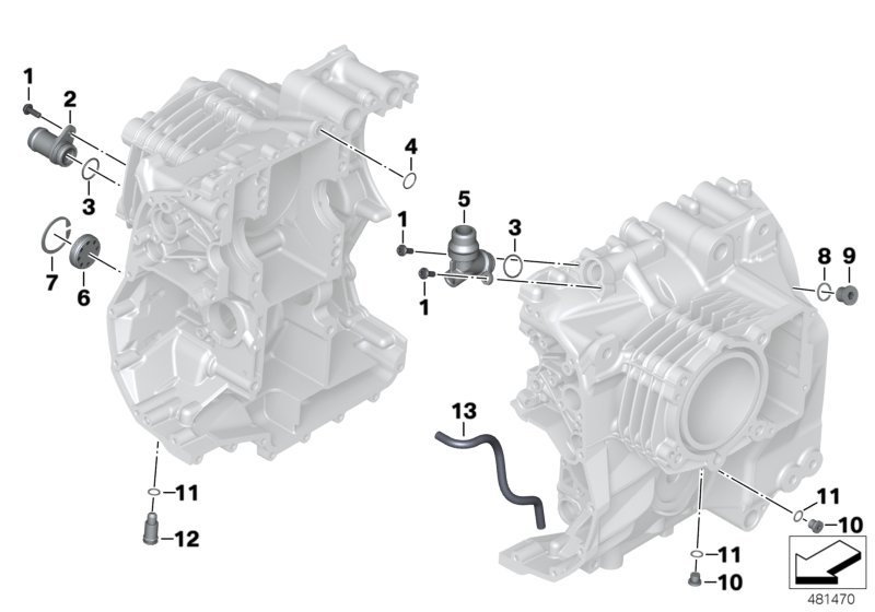 Engine housing mounting parts