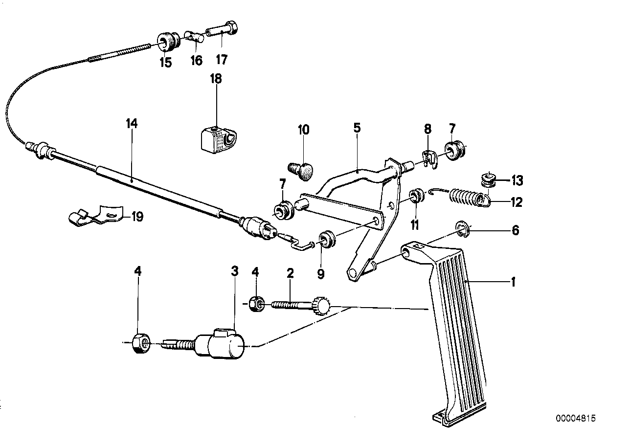 Gasbetätigung/Bowdenzug LHD