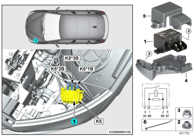 Relé elektrický ventilátor motor K5