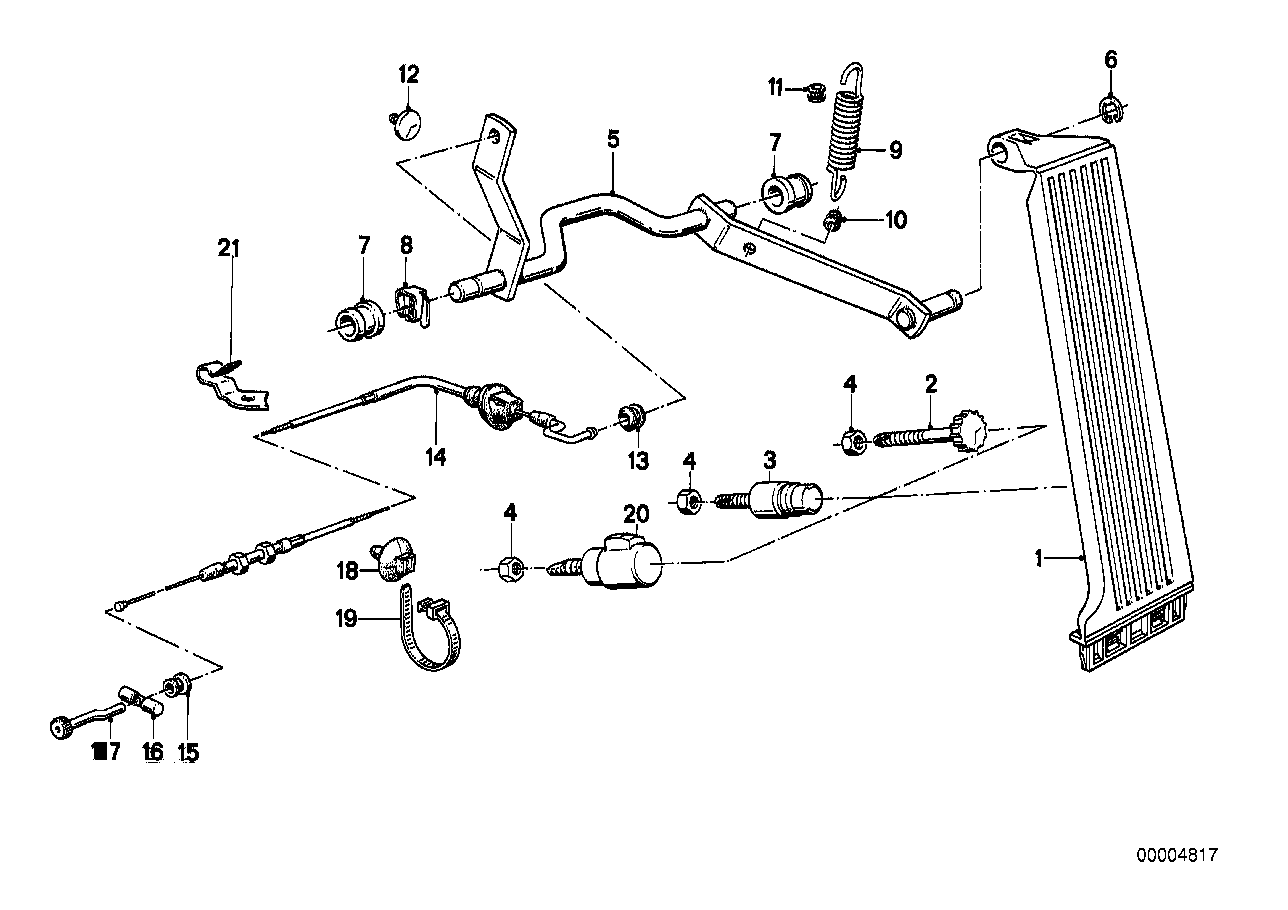 Aceleración/bowden cable RHD