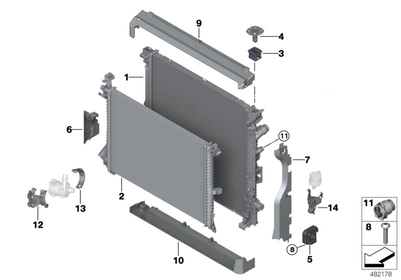 Mounting parts f radiator