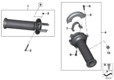 Handlebar grip, heated