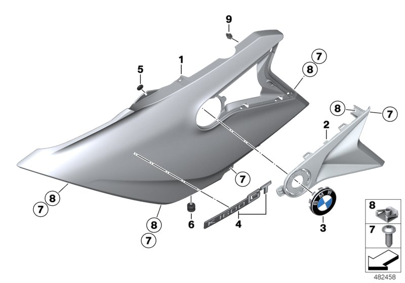 Fairing side section, front