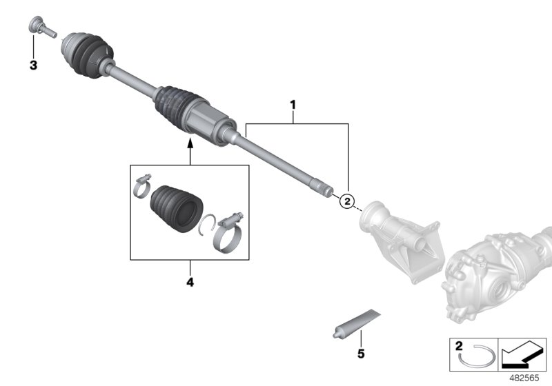 Output shaft front right / all-wheel