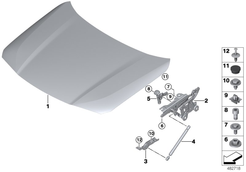 Bonnet / mounted parts