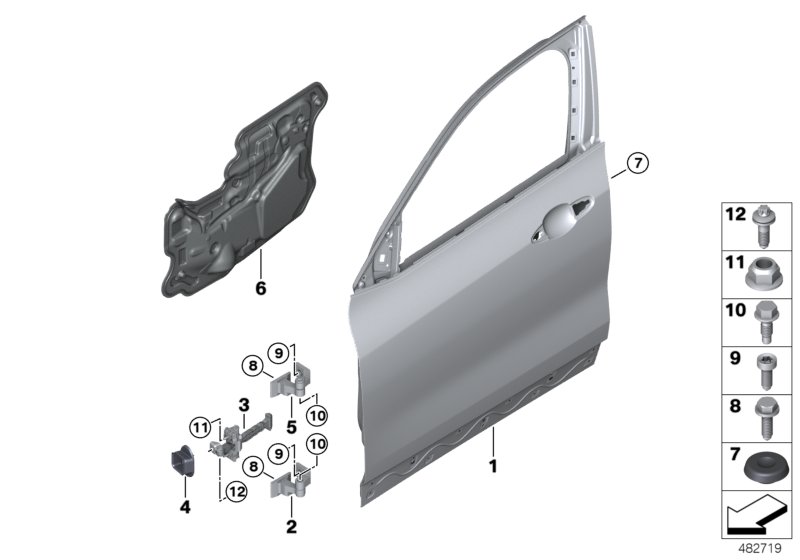 Front door-hinge/door brake