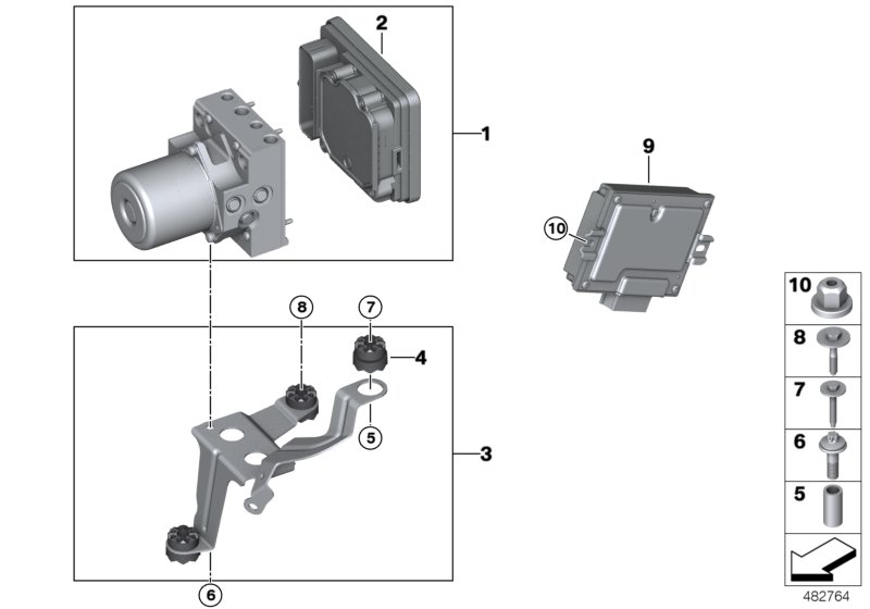 Hydroaggregat DSC/Steuergerät/Halterung