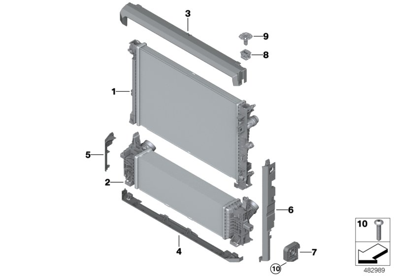 Radiator mounting parts