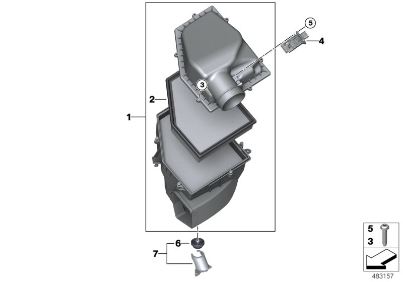 Intake silencer/Filter cartridge/HFM