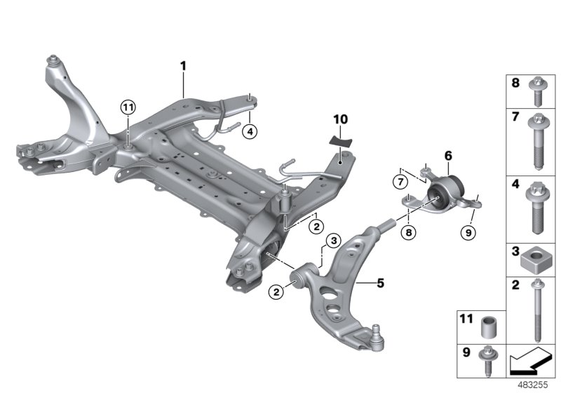 Soporto eje delantero/brazo transversal