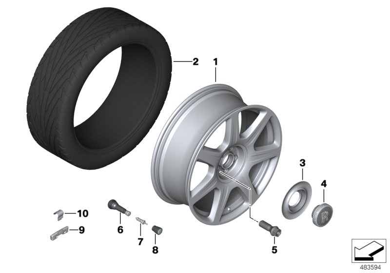 Hafif alaşımlı metal tekerlek stil 677