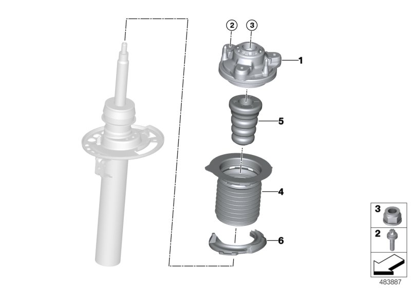 Guide support/spring pad/attaching parts