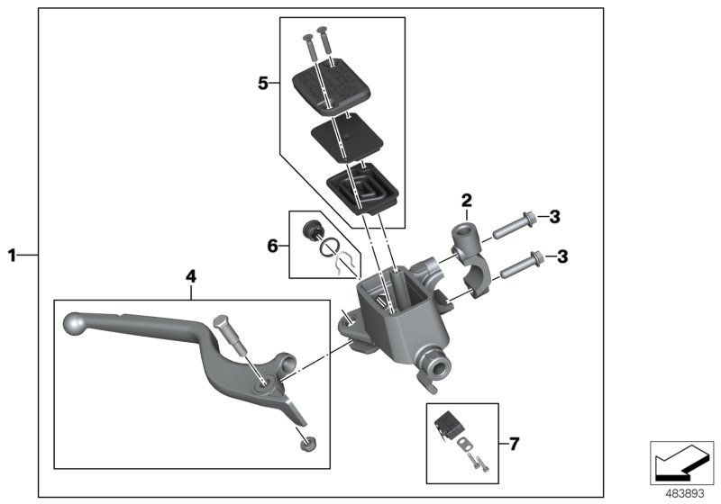 Handbrake control assembly