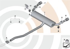 Rear silencer and installation kit