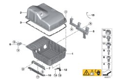 High-voltage accumulator, housing