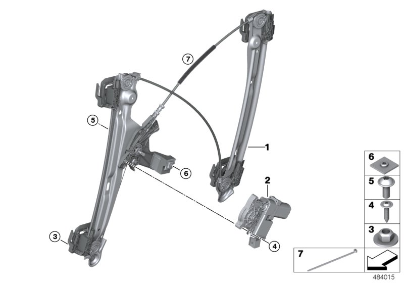 Türfenstermechanismus vorn