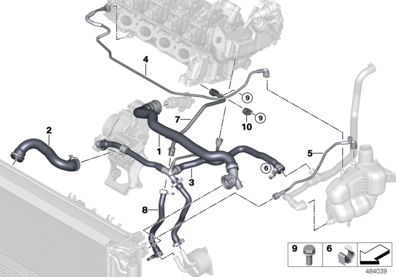 Cooling system coolant hoses