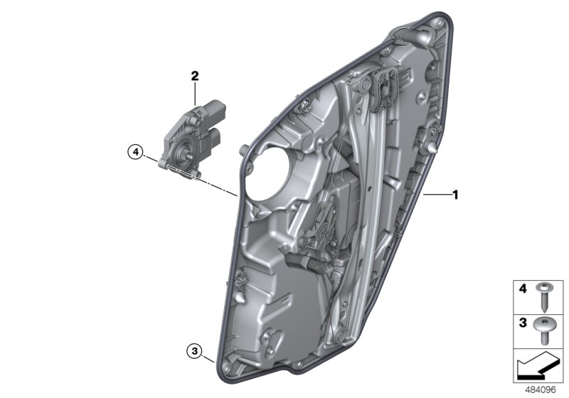 Door window lifting mechanism rear