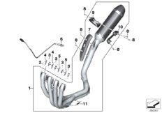 Pièces d'échappement avec fixation