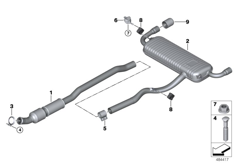 Avgassystem bak