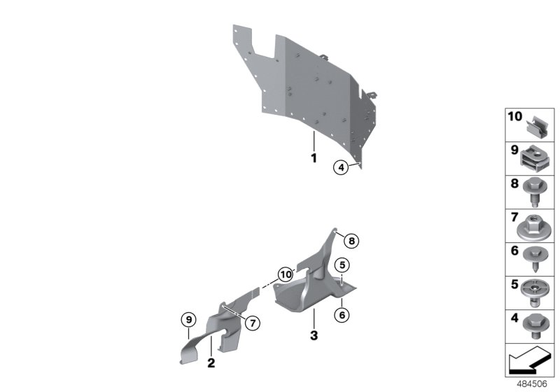 Pièces de montage compartiment-moteur