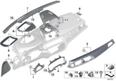 Mounting parts, instrument panel, top