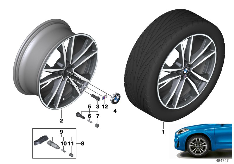 BMW lichtmet.wiel M dub.spaak 715M - 19"