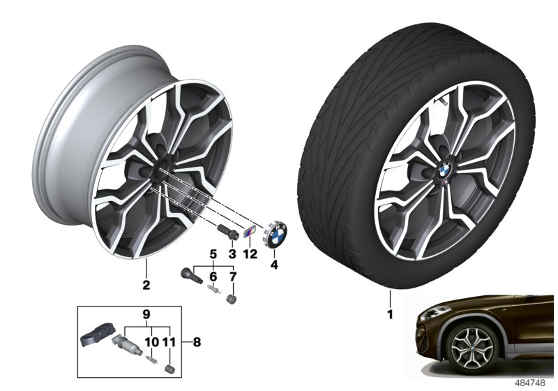 BMW lichtmet.wiel M dub.spaak 722M - 19"