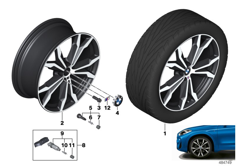 BMW 轻金属车轮 M 双轮辐 716M - 20"