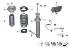 Rear spring strut EDC/ctrl unit/sensor