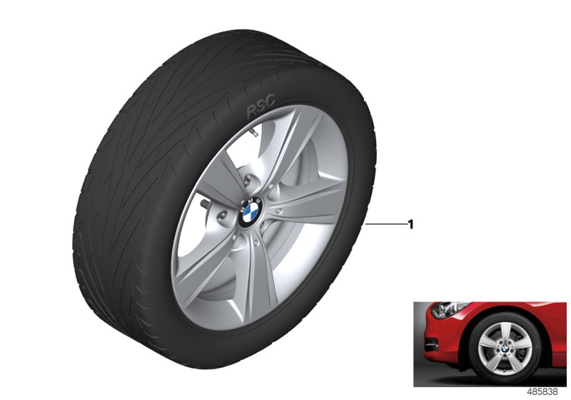 BMW 轻金属车轮 星形轮幅 376 - 16"