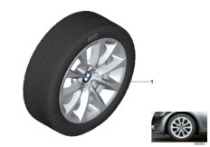 BMW 轻金属车轮 V 型轮辐 188 - 17"