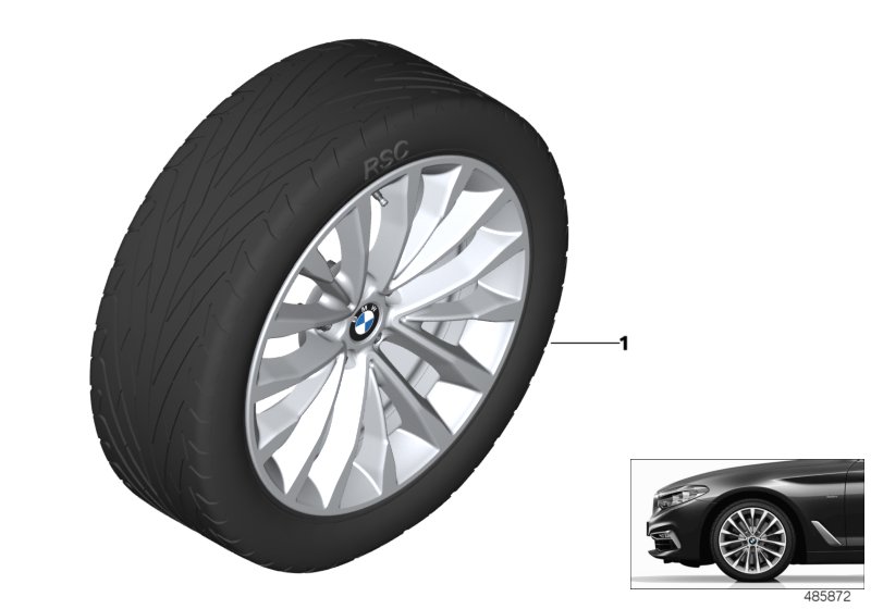 BMW ЛМ колесо W-образная спица 632 - 18"