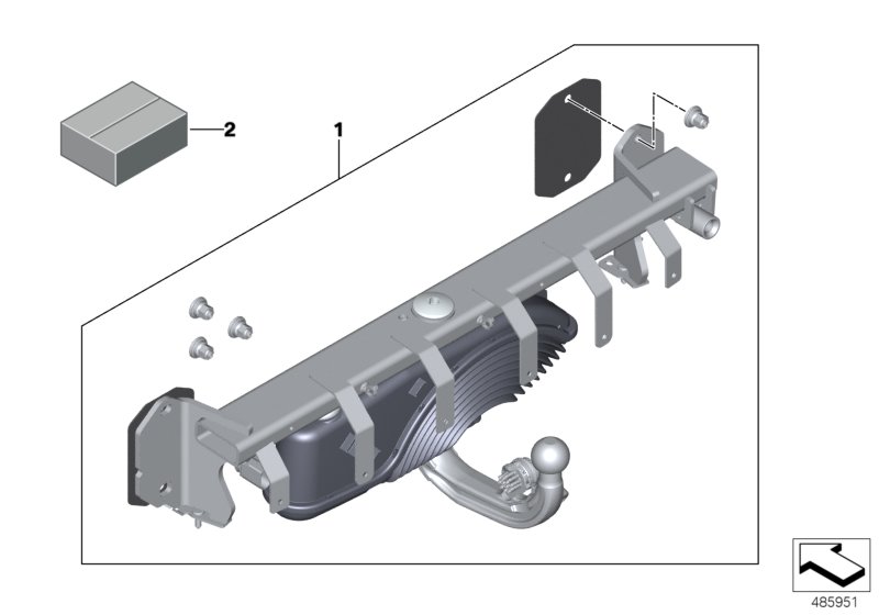 Retrofit kit, trailer tow hitch, pivoted