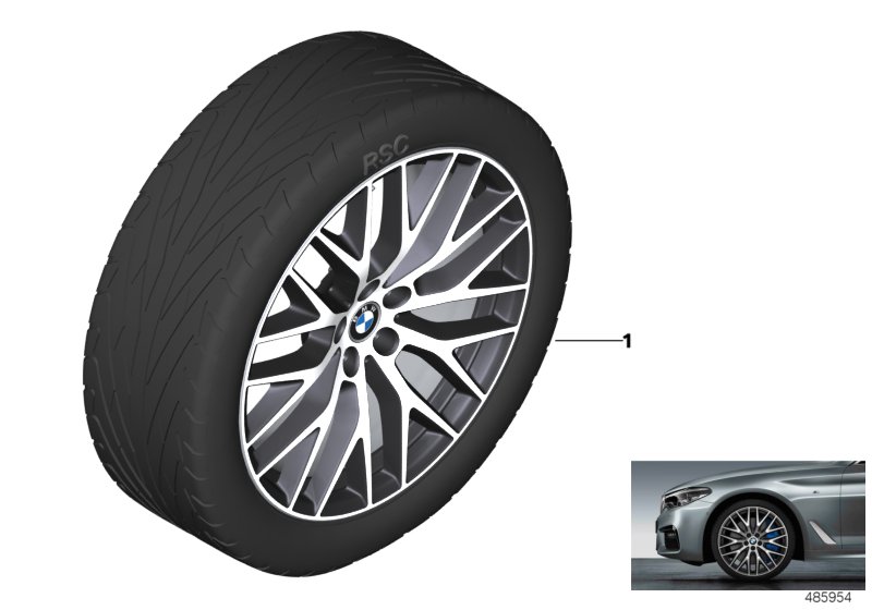 BMW LM roue rayons croisés 636 - 20"