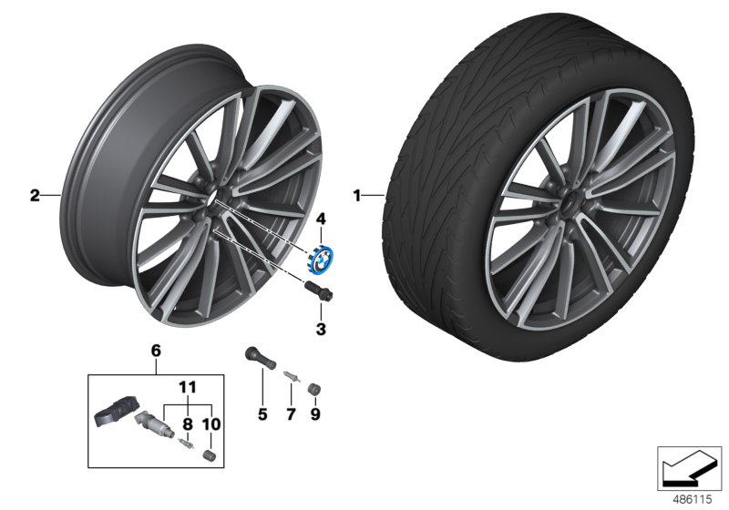 BMW i 경량 알로이 휠 멀티 스포크 516 - 20"