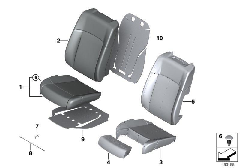 Asiento del. acolch. y tapiz. as. básico