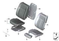 Seat, front, cushion, & cover, A/C seat