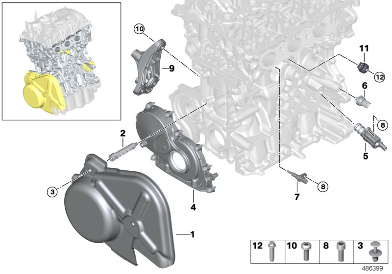 Engine block mounting parts